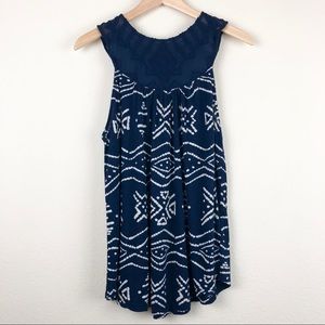 [Lucky Brand] Embroidered Tribal Print Halter - M
